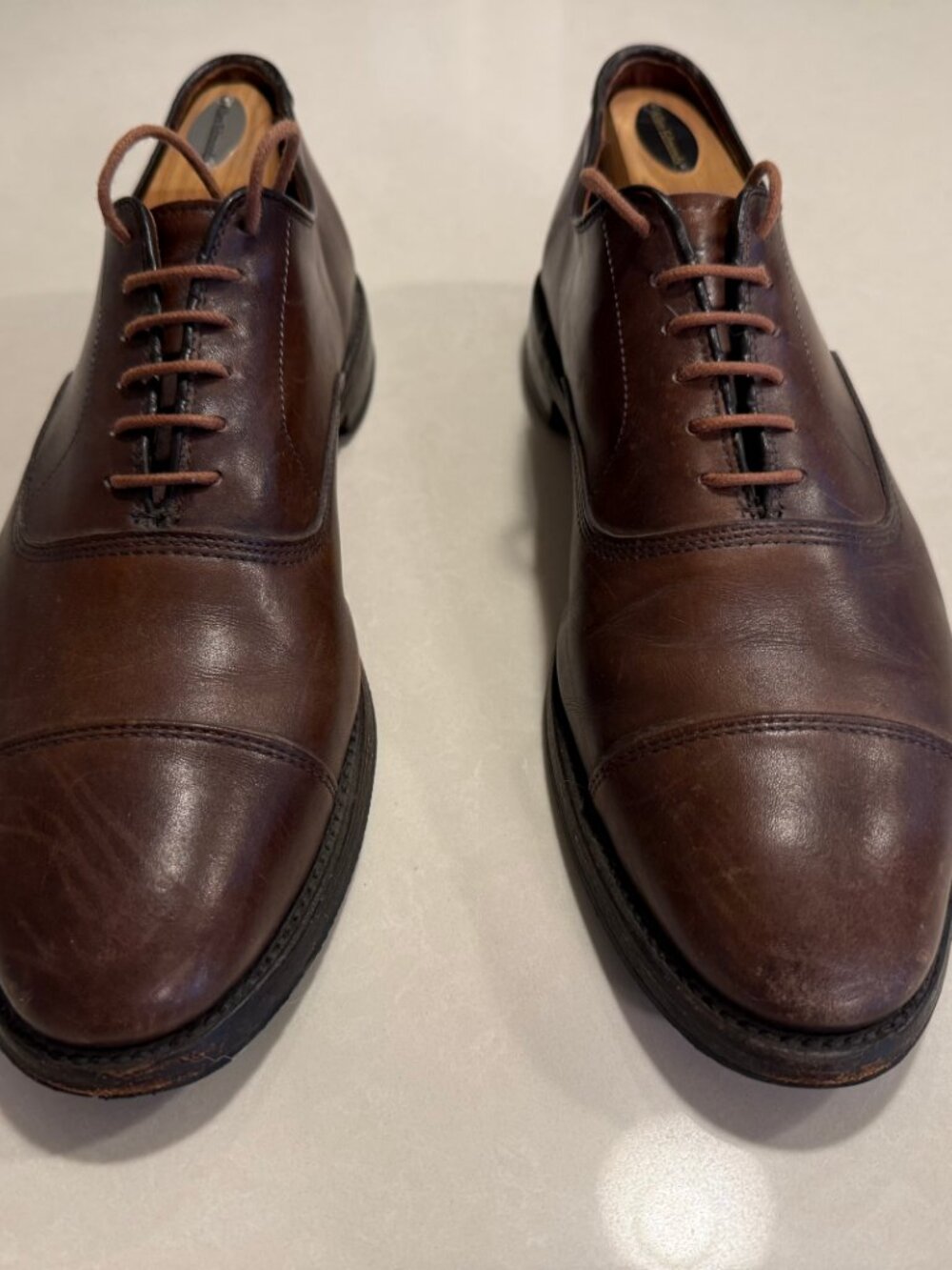 Allen Edmonds Park Avenue Brown Cap Toe Oxfords 10.5 D